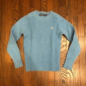 Hunters Run Women’s S Vintage Sky Blue 100% Pure Shetland Wool Sweater - VGUC!